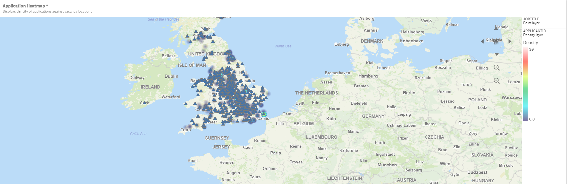 application heat map