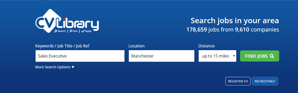 CV Library Job Board Search